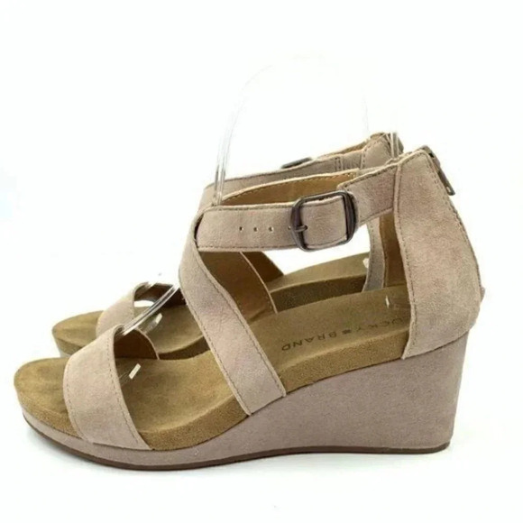 Lucky brand wedges size 6 36 Kenadee taupe suede - Picture 5 of 12